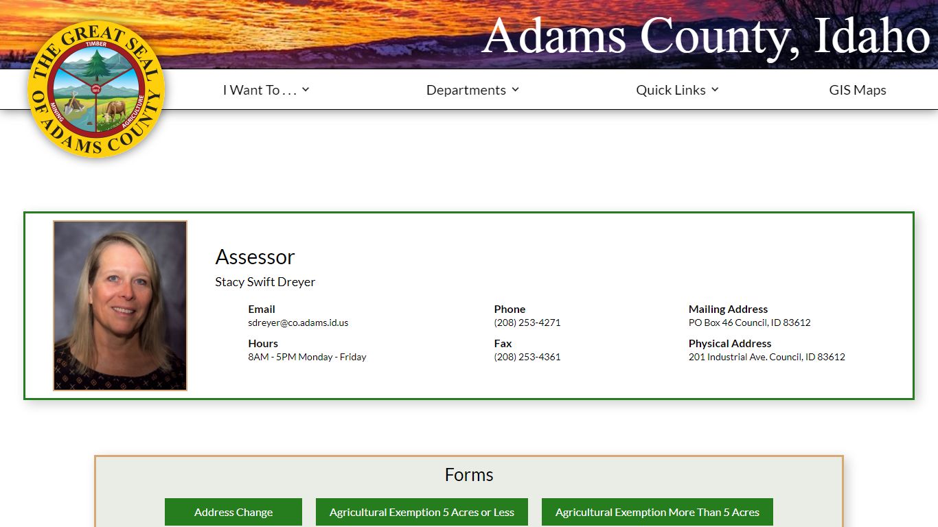 Assessor | Adams County, Idaho